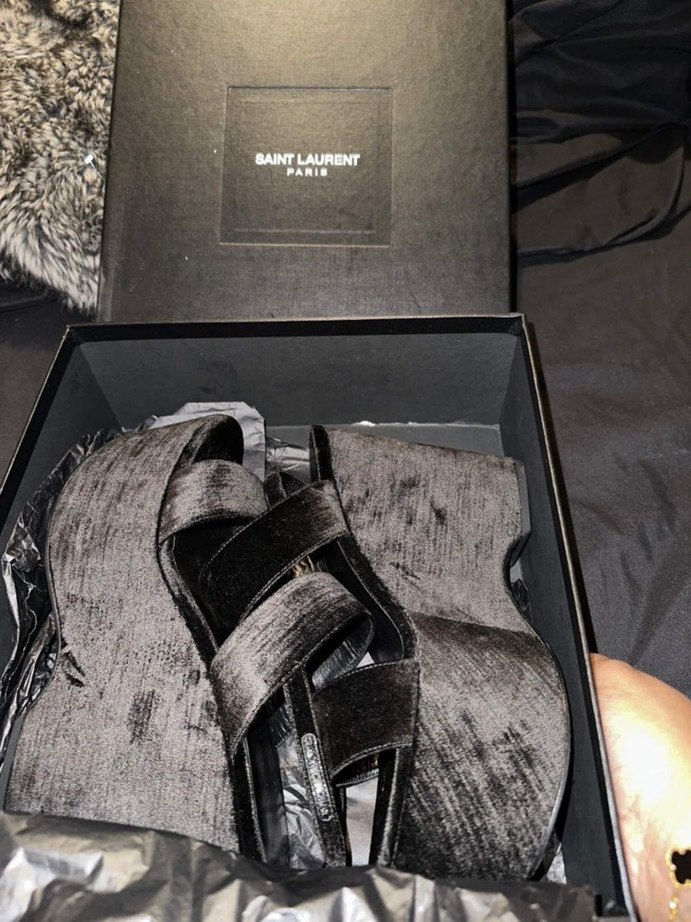 SAINT LAURENT |YSL- DOUBLE BAND WEDGES